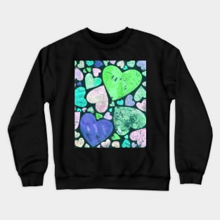 Hearty heart (neon green on black) Crewneck Sweatshirt